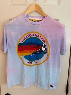 Aviator Nation Lavender Tie-Dye Ski Graphic Tee
